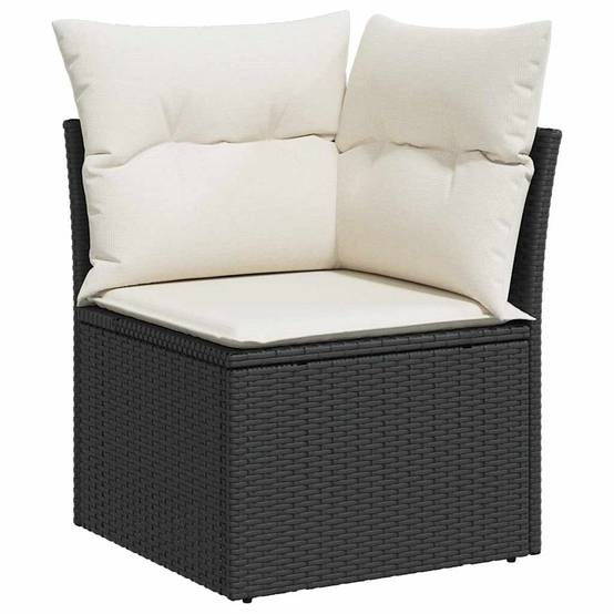 Salon de Jardin 6 Places en Poly Rotin Tissé Modulable pour Extérieur Noir – ComfortXL Outdoor Living - Image 6