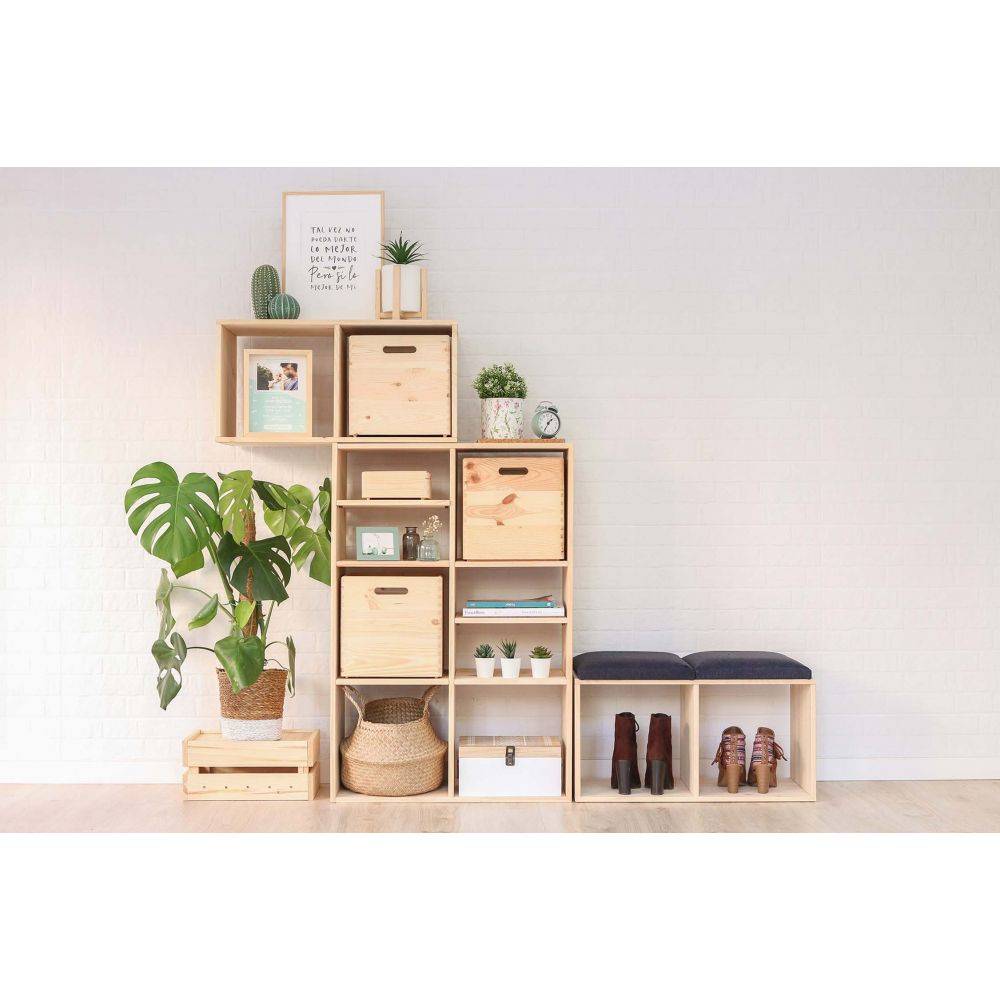 Cube de rangement en pin massif Dinamic Simple - Image 4