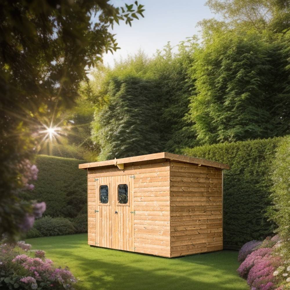 Habrita - Abri THEORA en bois - 6,78 m² - sans plancher - toit mono pente bac acier Habrita - Image 1
