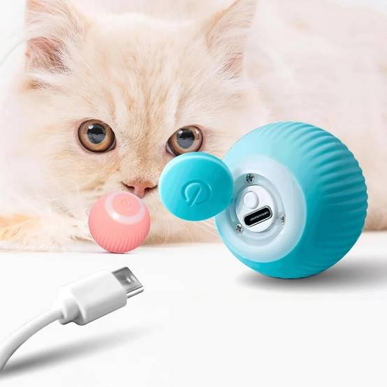 IntiMeg - Jouet pour chat balle roulante électrique Bleu IntiMeg - Image 3