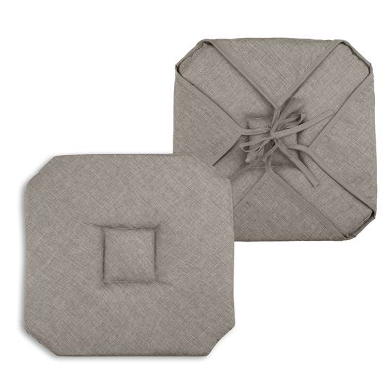 Lovely Casa - Galette de chaise italienne et unie - LOVELY CASA - Polyester - Naturel - Image 3