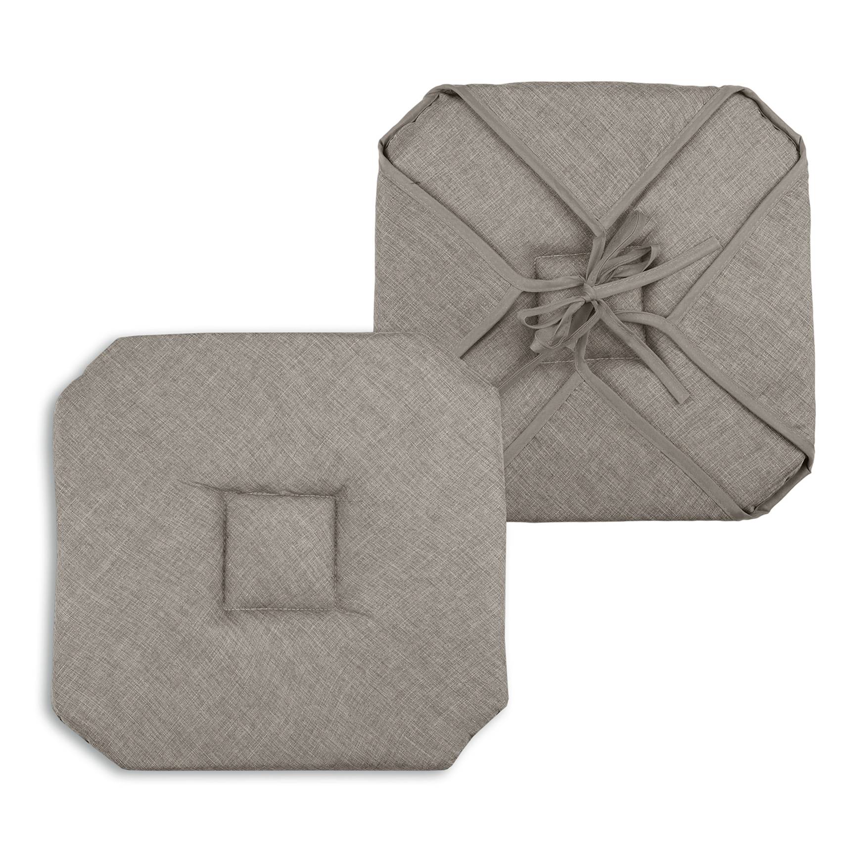 Lovely Casa - Galette de chaise italienne et unie - LOVELY CASA - Polyester - Naturel - Image 3