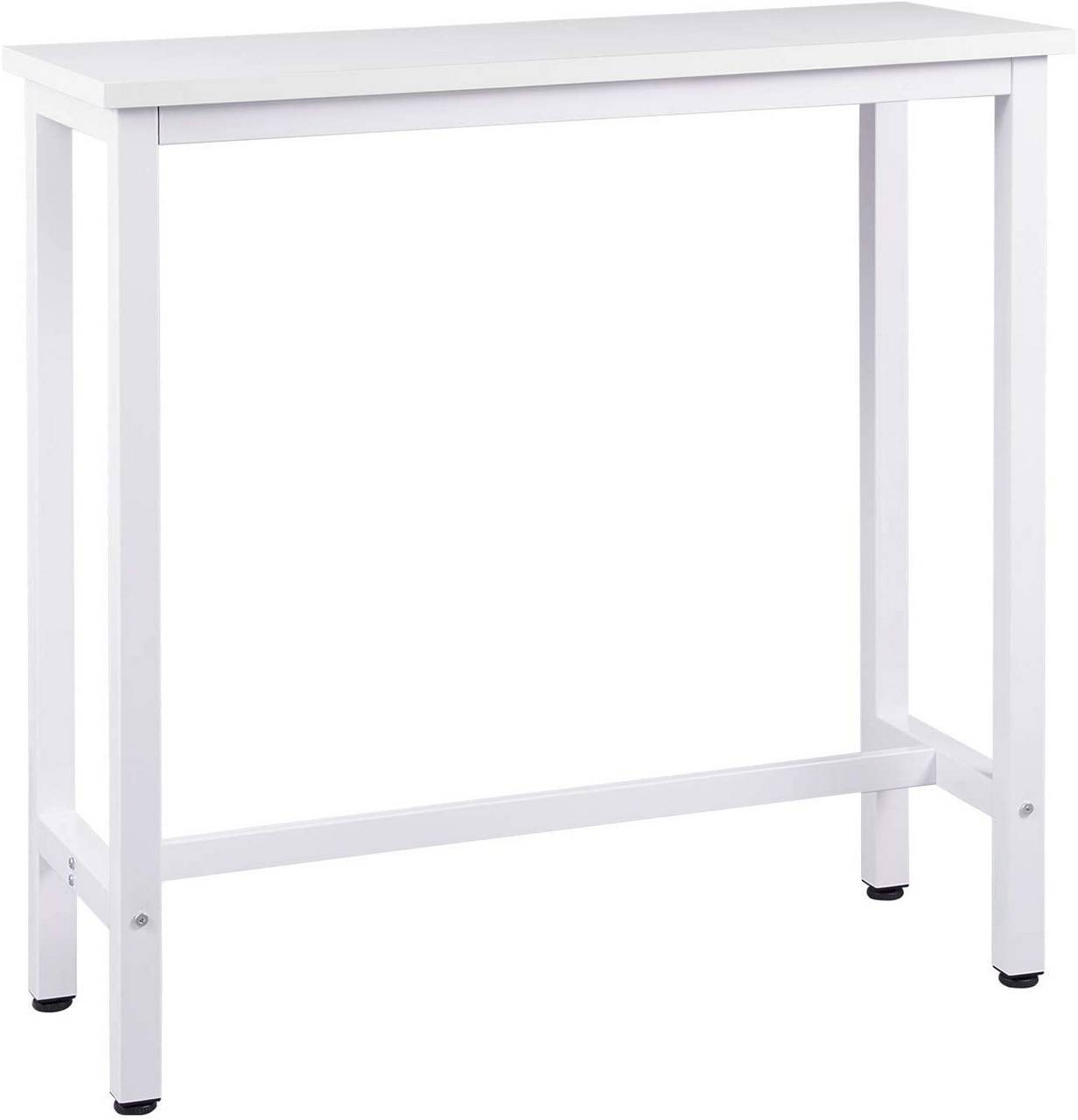 Helloshop26 - Table de bar table de bistrot structure en métal plateau en aggloméré table haute table à manger 100 cm blanc - Image 1