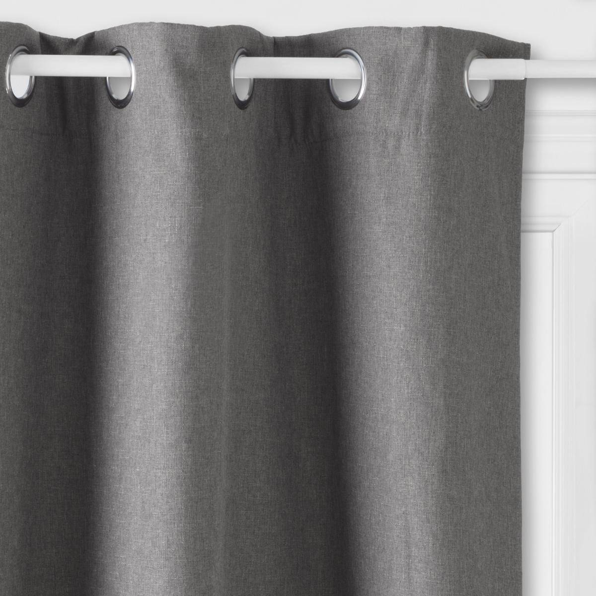 Atmosphera - Lot de 2 Rideaux à  œillets Isolant Gris 140 x 260 cm - Image 2