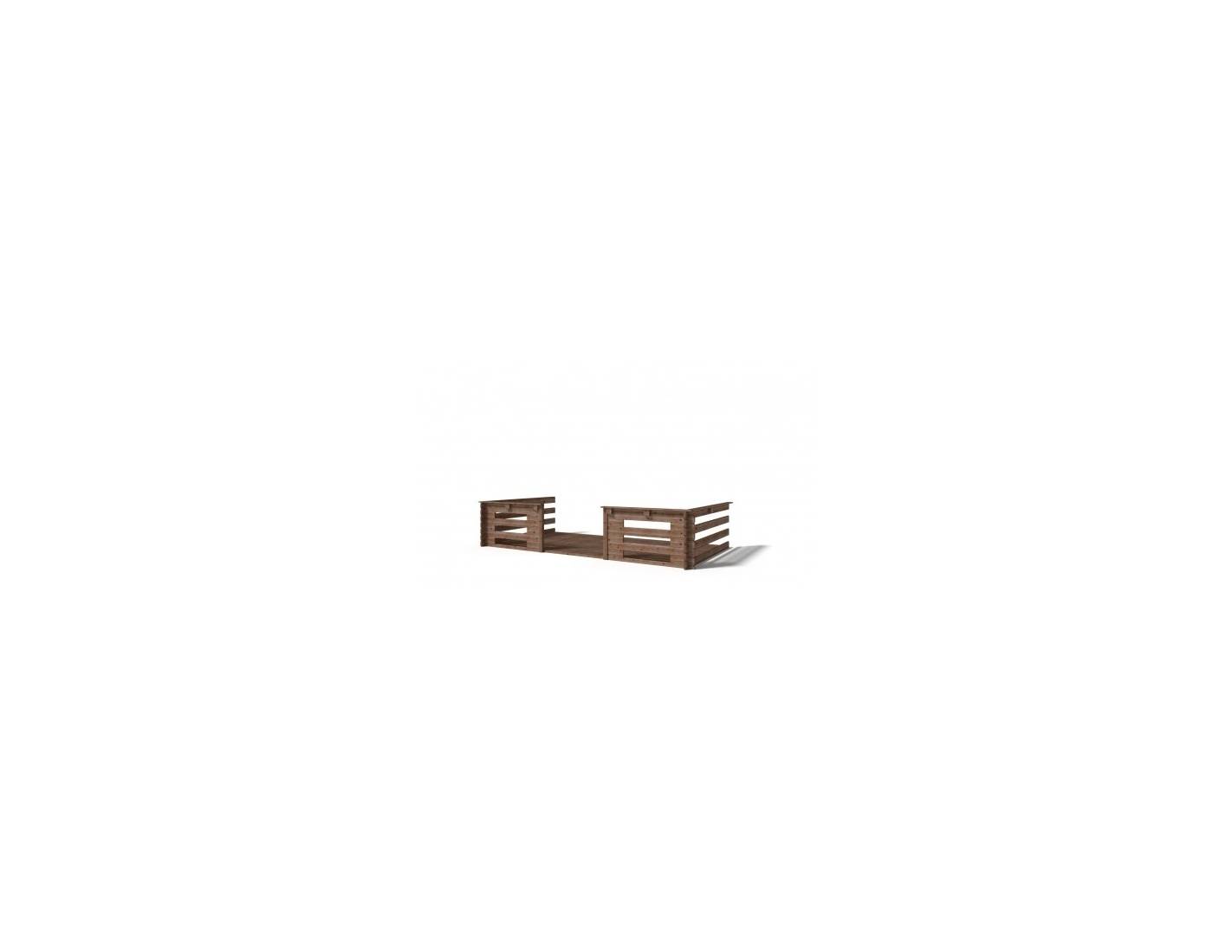 Altanka - Abri de jardin en bois - 4x3 m + terrasse avec balustrade et avant-toit en bois - 24 m2 - Traité - DOM595+DOM541+DOM542+POD05 - ALTANKA - Image 7