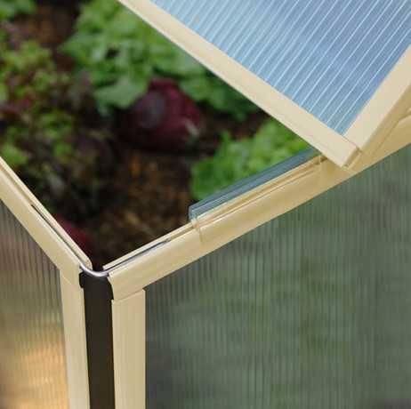Vitavia - Mini serre Levana 1 - Structure 0.5m² en alu et polycarbonate 4 mm, Couleur Vert - Image 9
