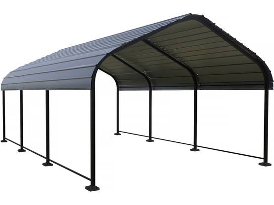 Habitat Et Jardin - Carport Abri De Voiture En Métal "phoenix" - 13,5 M² - Gris -habitat Et Jardin - Image 1