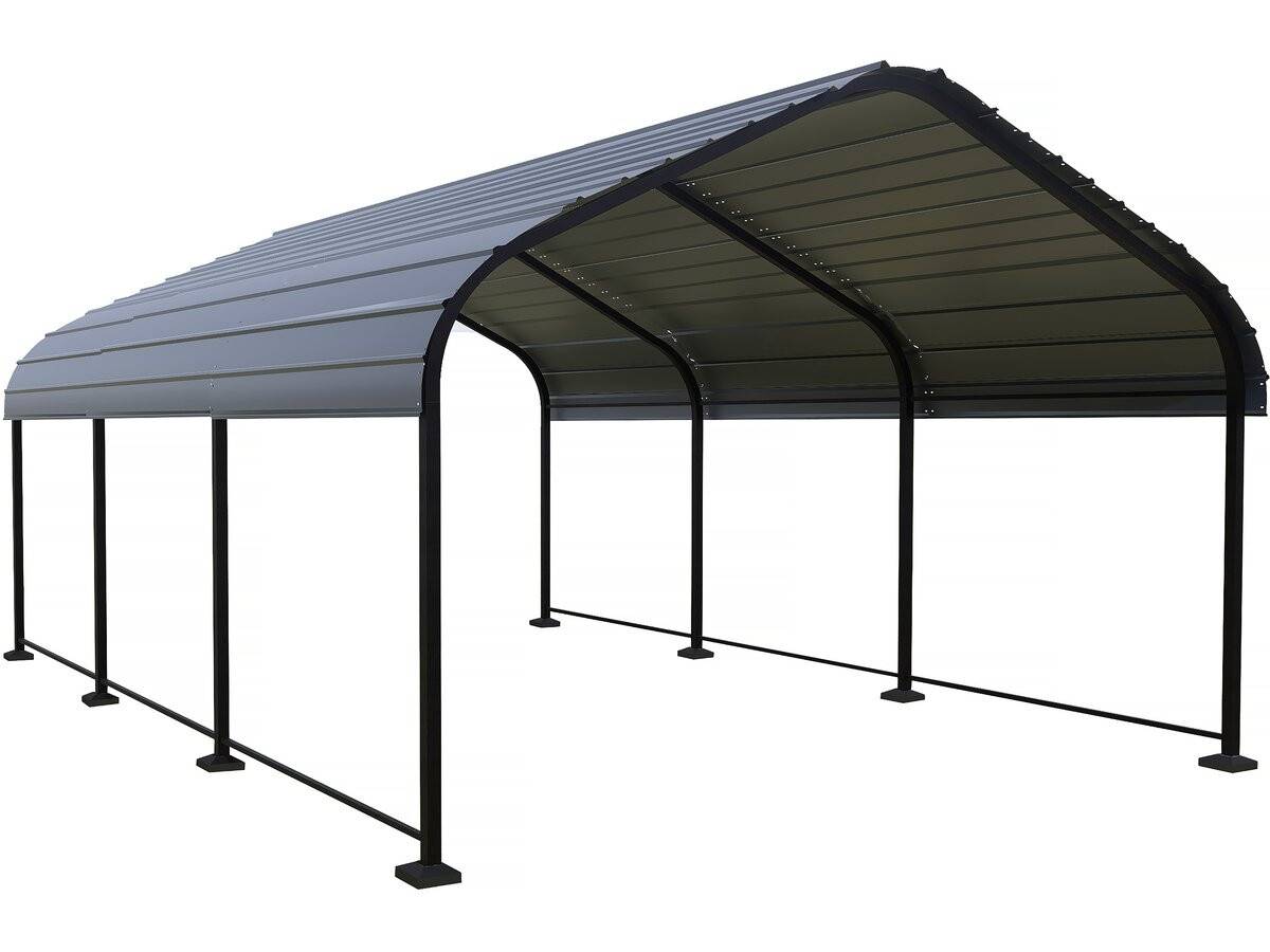Habitat Et Jardin - Carport Abri De Voiture En Métal "phoenix" - 13,5 M² - Gris -habitat Et Jardin - Image 1