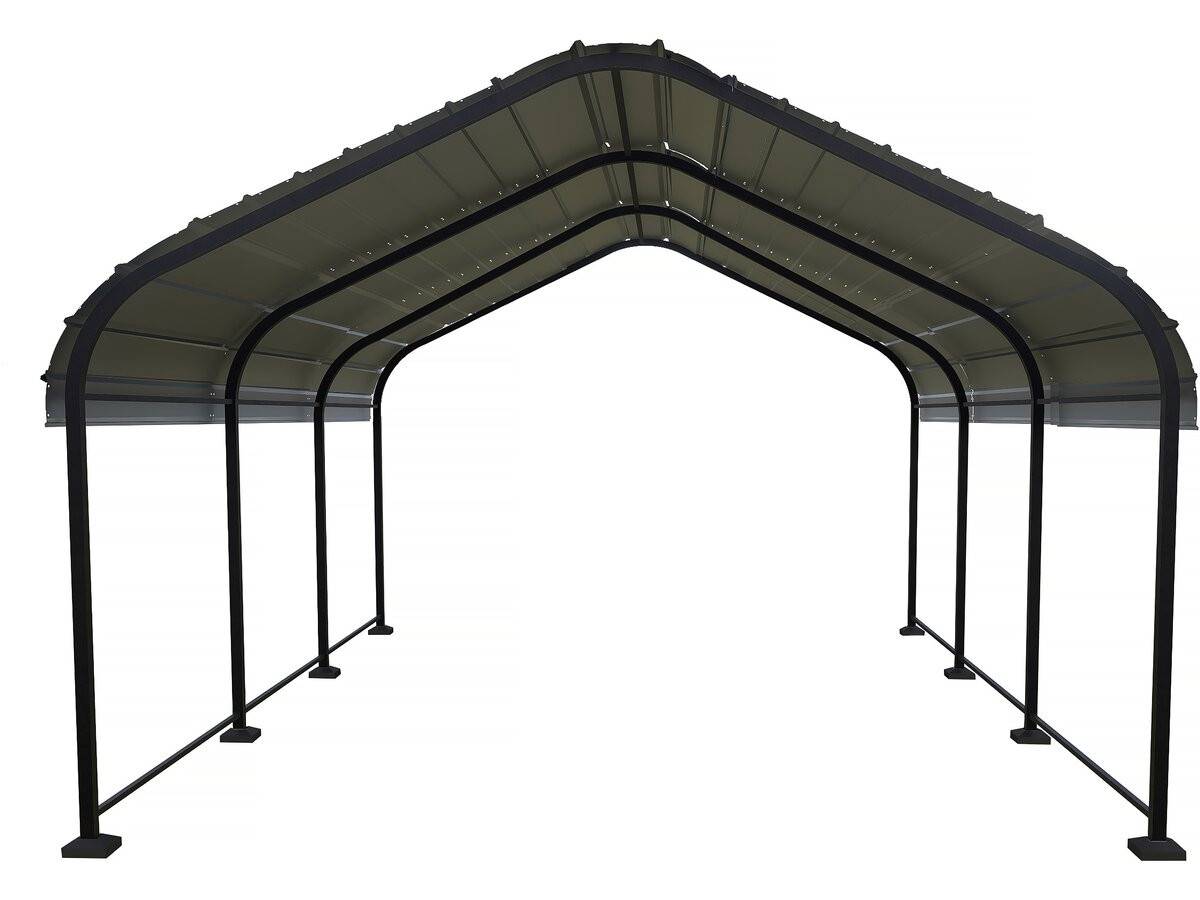 Habitat Et Jardin - Carport Abri De Voiture En Métal "phoenix" - 13,5 M² - Gris -habitat Et Jardin - Image 4