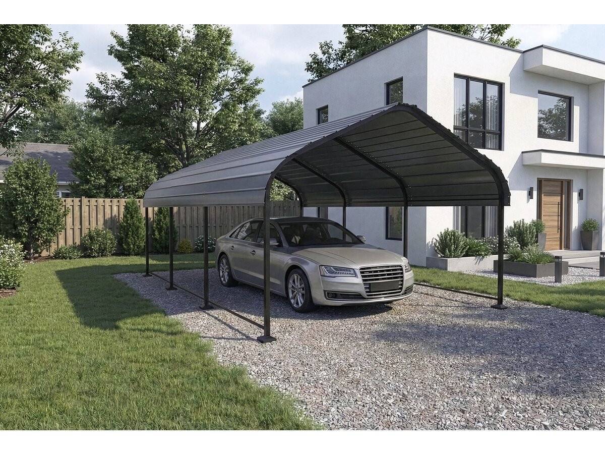 Habitat Et Jardin - Carport Abri De Voiture En Métal "phoenix" - 13,5 M² - Gris -habitat Et Jardin - Image 2