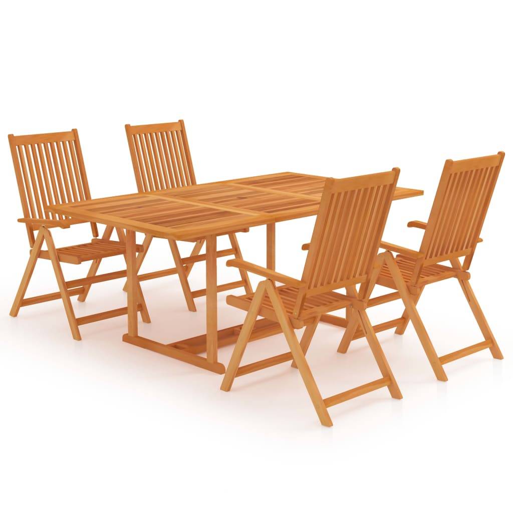 Helloshop26 - Salon de jardin meuble d'extérieur ensemble de mobilier 5 pièces bois de teck massif - Image 1