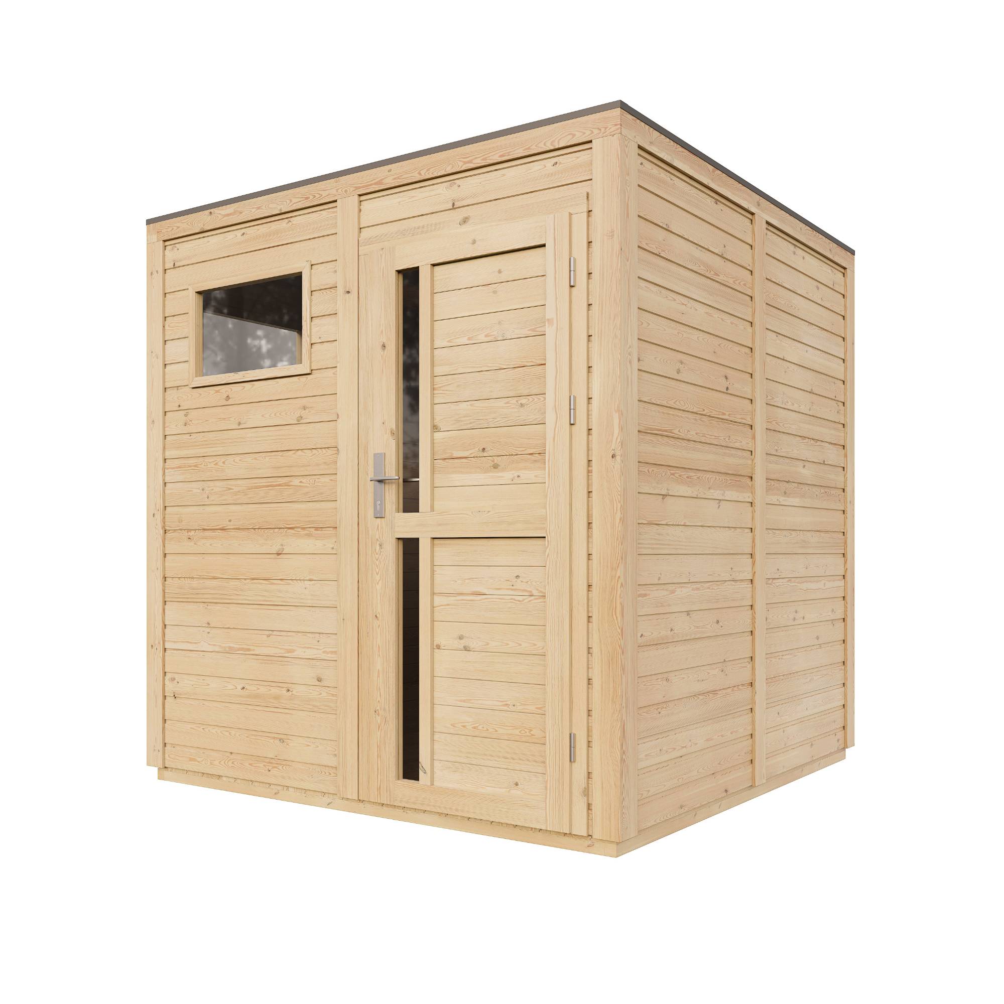 Timbela - Abri de jardin en bois - 4,20 m² / 206x208xH216 cm - avec sol traité - Timbela M325F1+M325G - Image 4