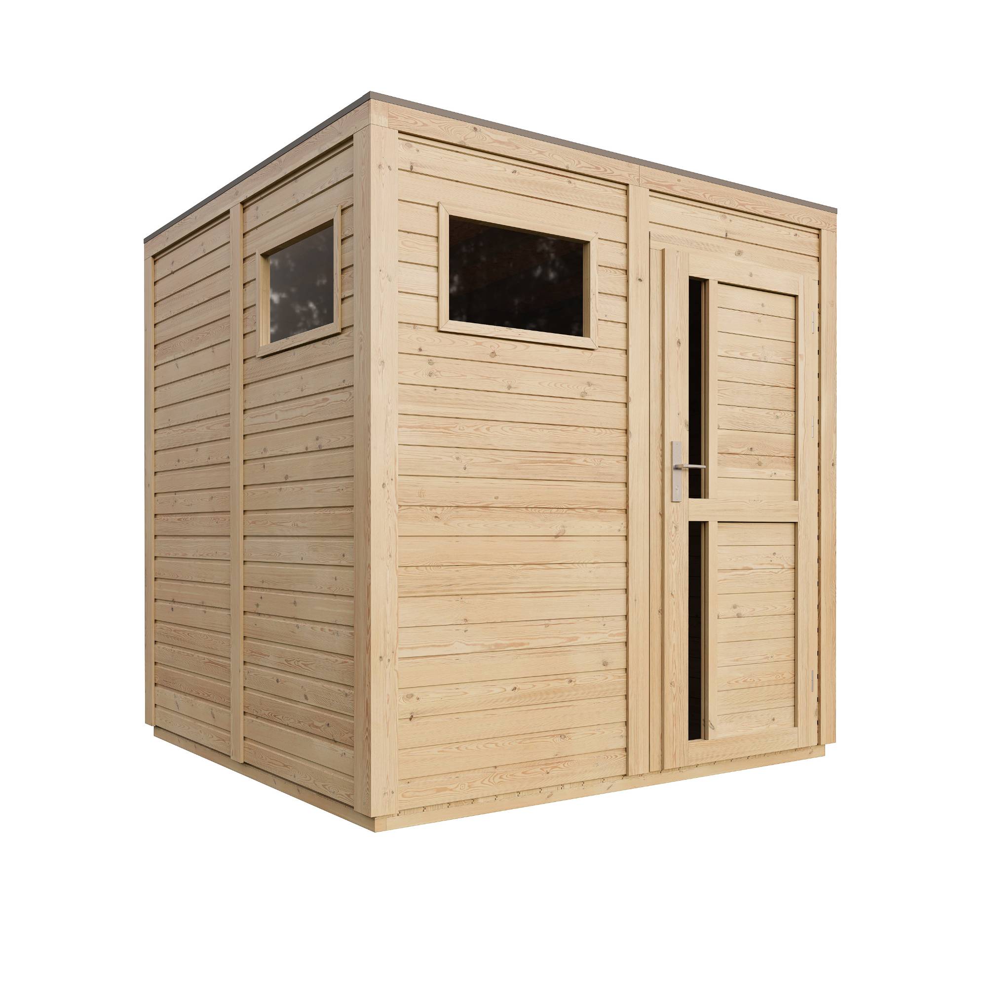 Timbela - Abri de jardin en bois - 4,20 m² / 206x208xH216 cm - avec sol traité - Timbela M325F1+M325G - Image 2