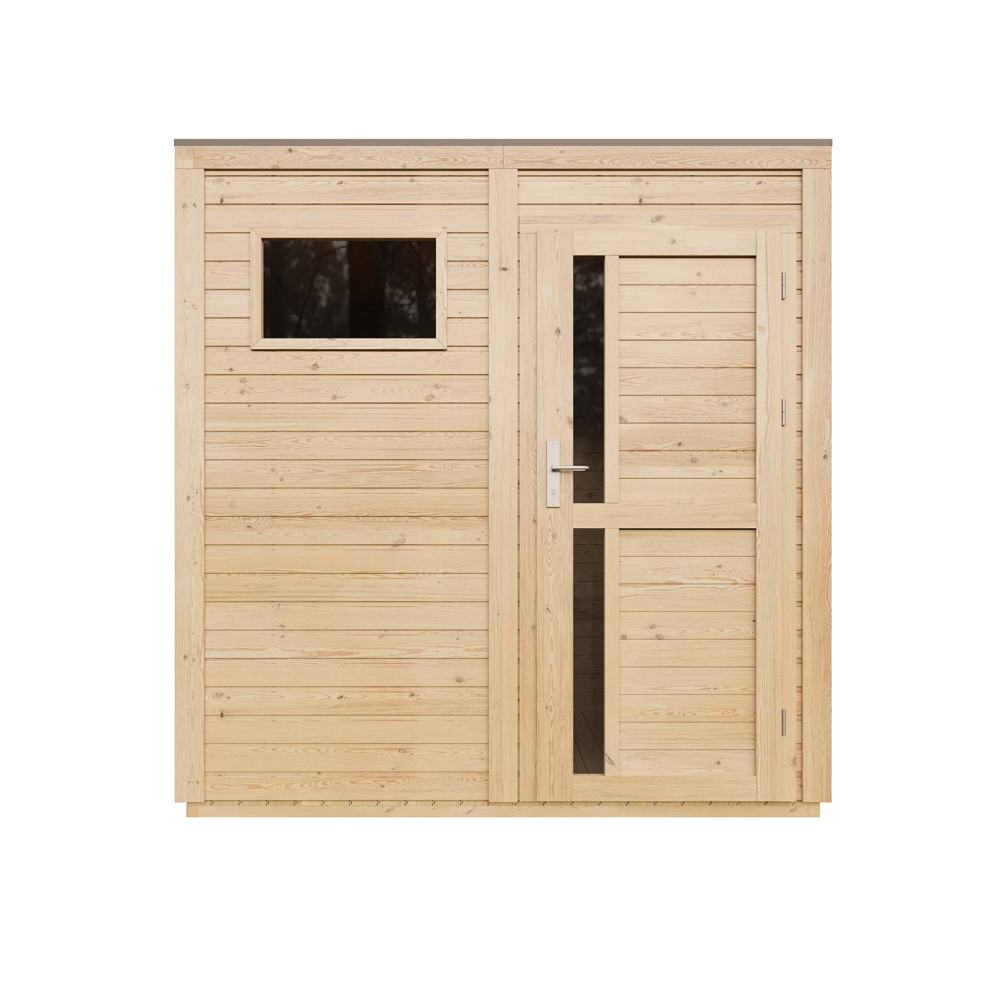 Timbela - Abri de jardin en bois - 4,20 m² / 206x208xH216 cm - avec sol traité - Timbela M325F1+M325G - Image 3