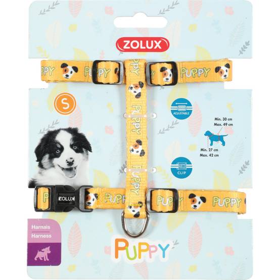 Zolux - zolux - Harnais S PUPPY MASCOTTE 13 mm 27 à 42 cm couleur jaune pour chiots - Image 1