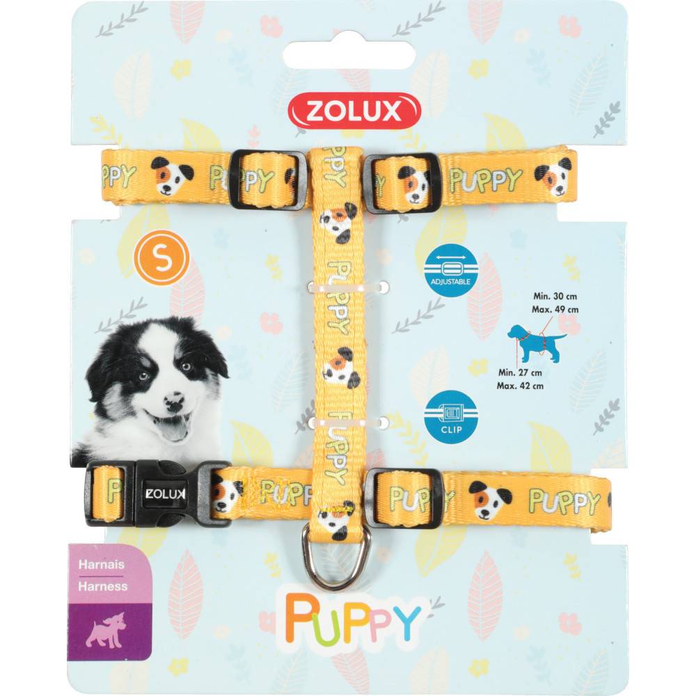 Zolux - zolux - Harnais S PUPPY MASCOTTE 13 mm 27 à 42 cm couleur jaune pour chiots - Image 1