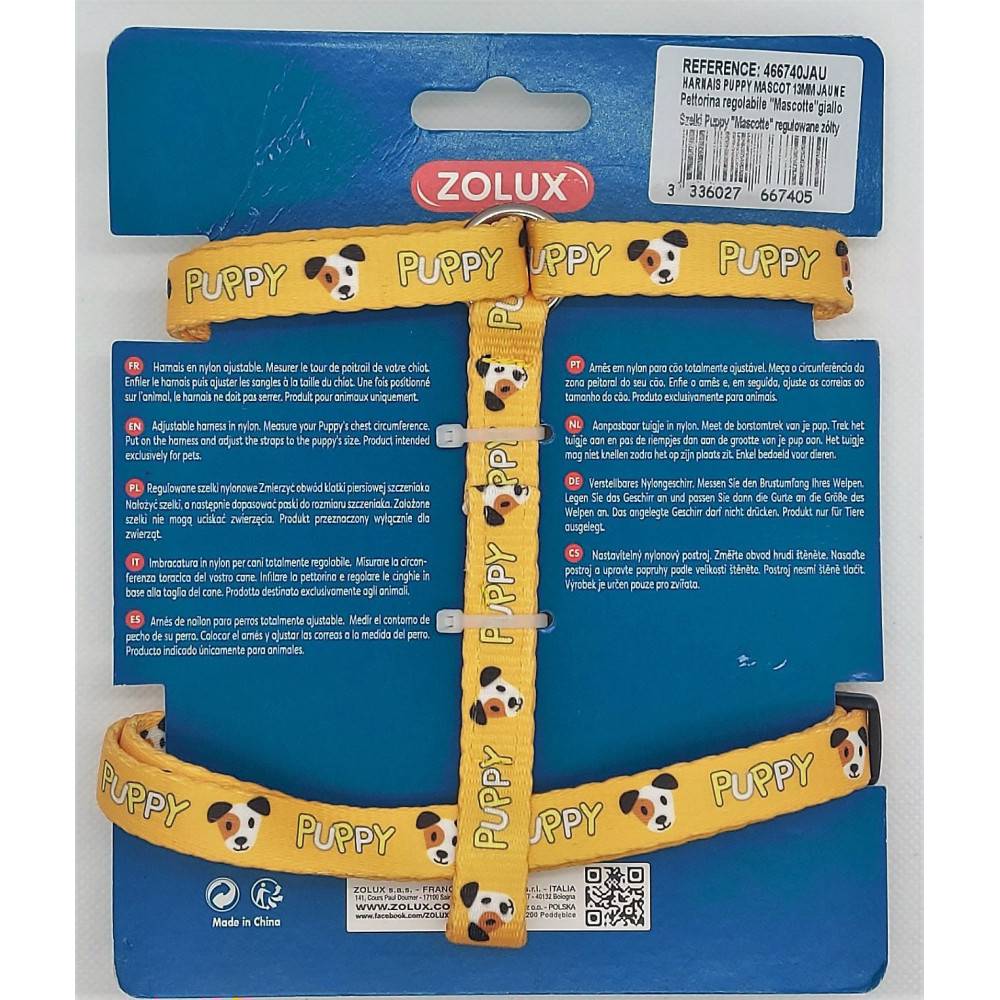 Zolux - zolux - Harnais S PUPPY MASCOTTE 13 mm 27 à 42 cm couleur jaune pour chiots - Image 3