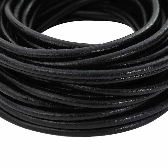 Corde en Cuir Noir Ø5 mm x 50 m Cuir Maison Chic - Image 3