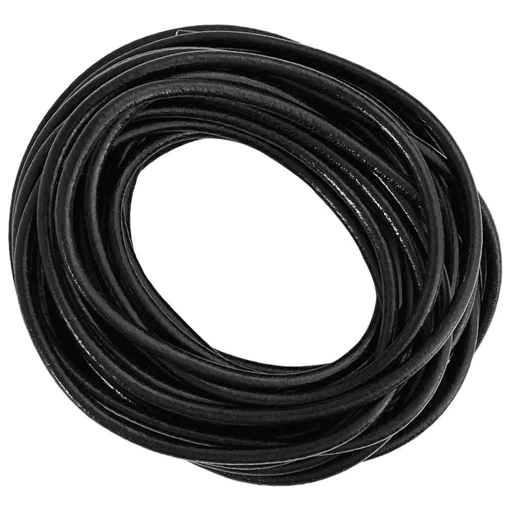 Corde en Cuir Noir Ø5 mm x 50 m Cuir Maison Chic - Image 1