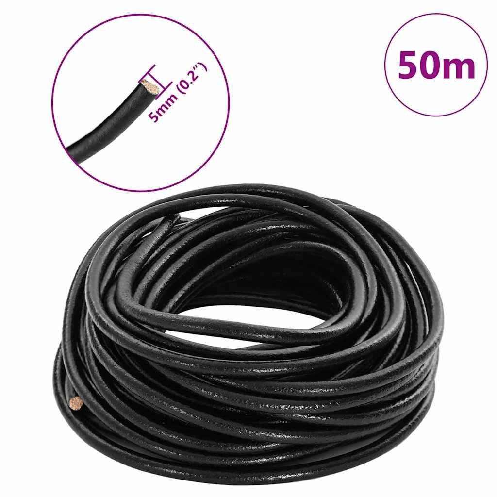 Corde en Cuir Noir Ø5 mm x 50 m Cuir Maison Chic - Image 6