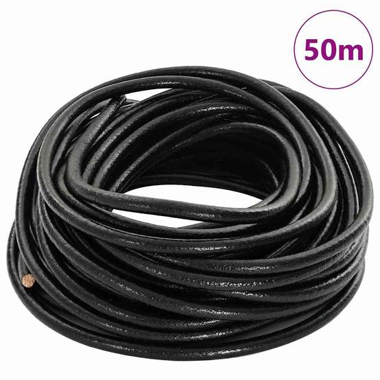 Corde en Cuir Noir Ø5 mm x 50 m Cuir Maison Chic - Image 2