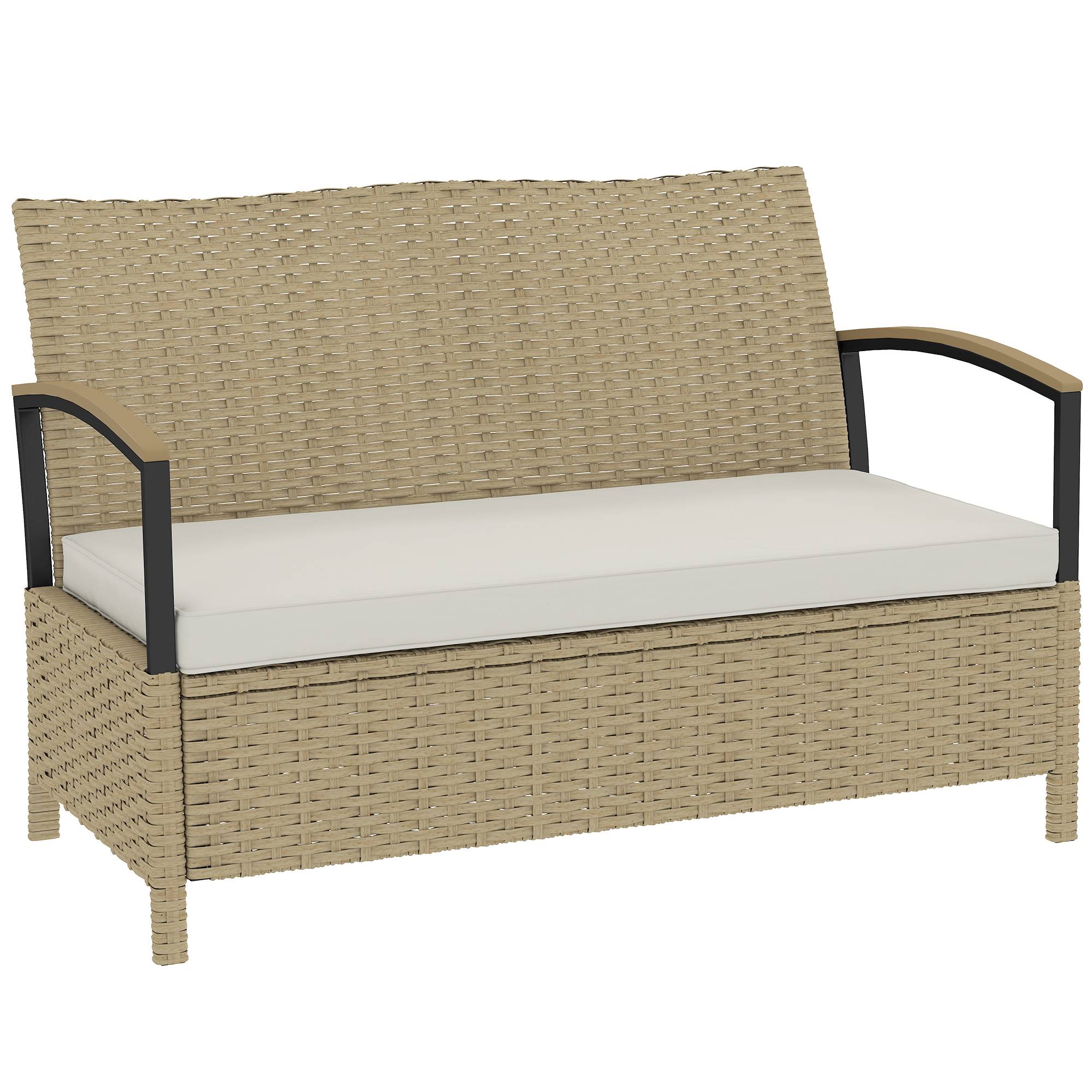 ComfortXL - Banc de Jardin Coffre Rangement 125L Résine Tressée Terrasse Assise Confortable 123x70x82cm - ComfortXL Outdoor Living - Image 1