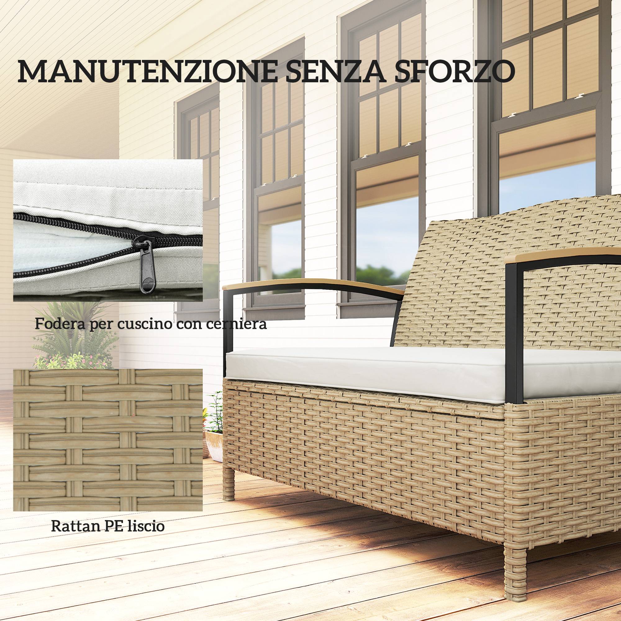 ComfortXL - Banc de Jardin Coffre Rangement 125L Résine Tressée Terrasse Assise Confortable 123x70x82cm - ComfortXL Outdoor Living - Image 10