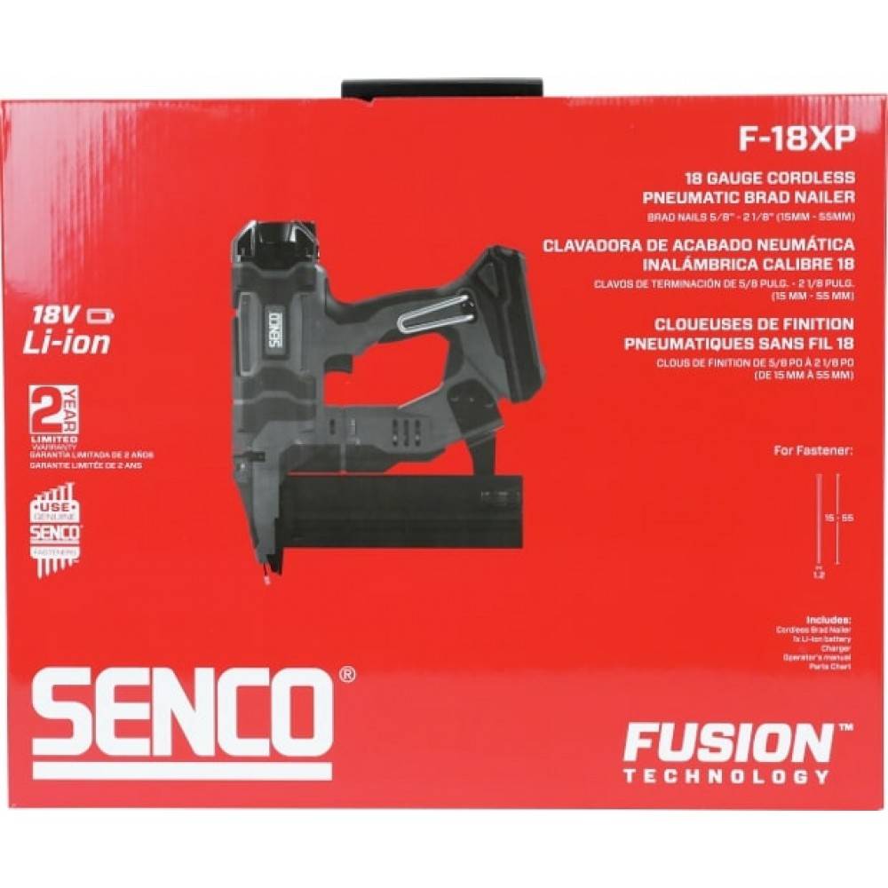 Cloueur de finition autonome FUSION F18-XP - pointes AX 15-55 mm - SENCO - avec 2 batteries 18V 2.0Ah - chargeur - coffret - 10M2501N - Image 3