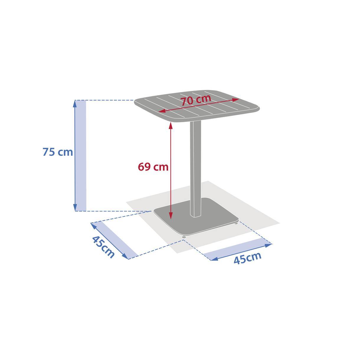 Hesperide - Table de jardin 2 places Alegoria 70x70cm vert laurier Hespéride - Image 8