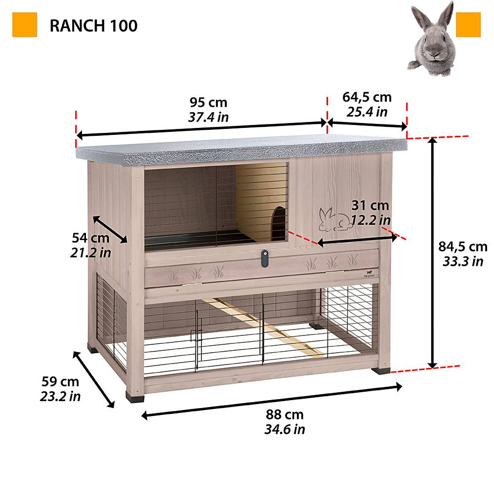 Ferplast - Ferplast Cage d'extérieur pour Lapins RANCH 100 en bois FSC, Deux étages, Accessoires inclus - Image 2