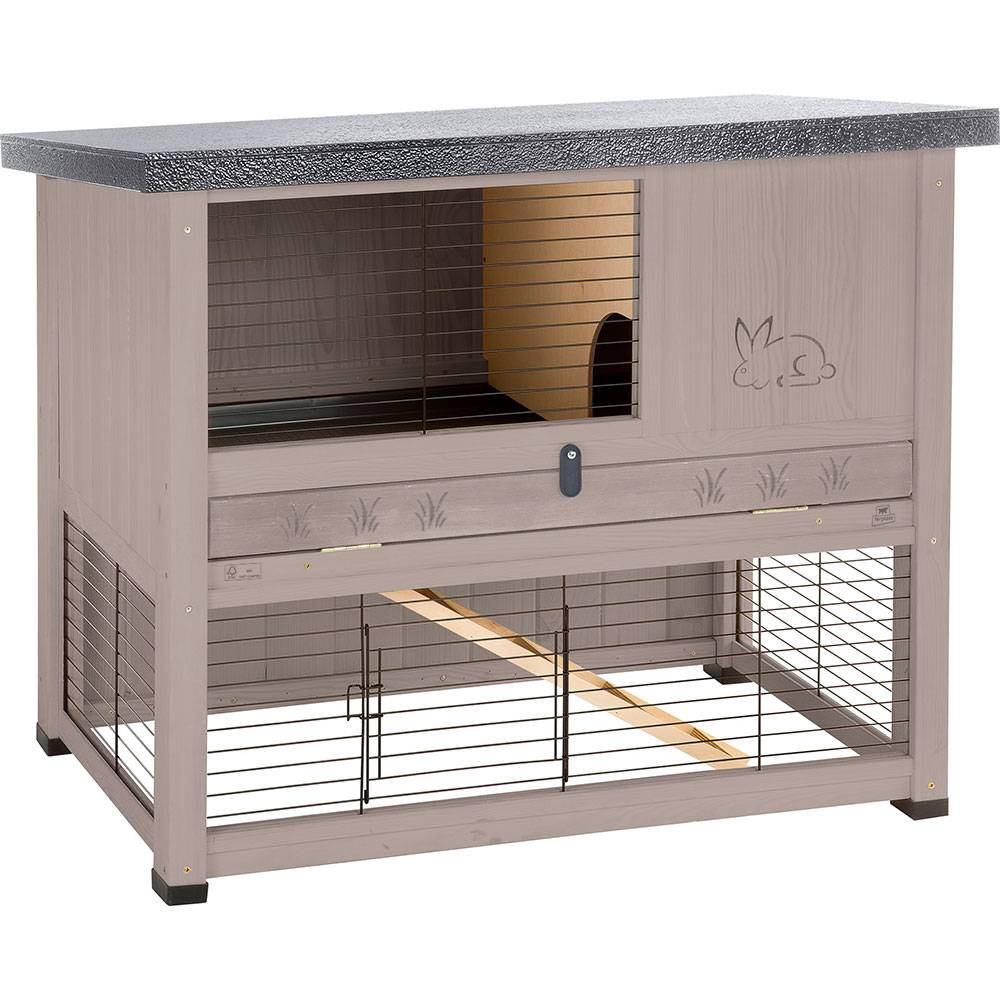 Ferplast - Ferplast Cage d'extérieur pour Lapins RANCH 100 en bois FSC, Deux étages, Accessoires inclus - Image 1