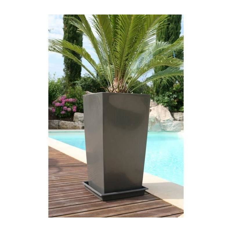 Riviera - Riviera Pot De Fleurs Nuance -carre - 29 X 29 X H 52 Cm - 32.6 L - Gris Paillete - Image 2