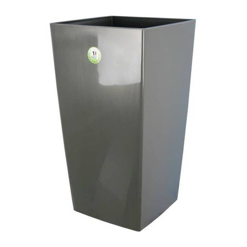Riviera - Riviera Pot De Fleurs Nuance -carre - 29 X 29 X H 52 Cm - 32.6 L - Gris Paillete - Image 1