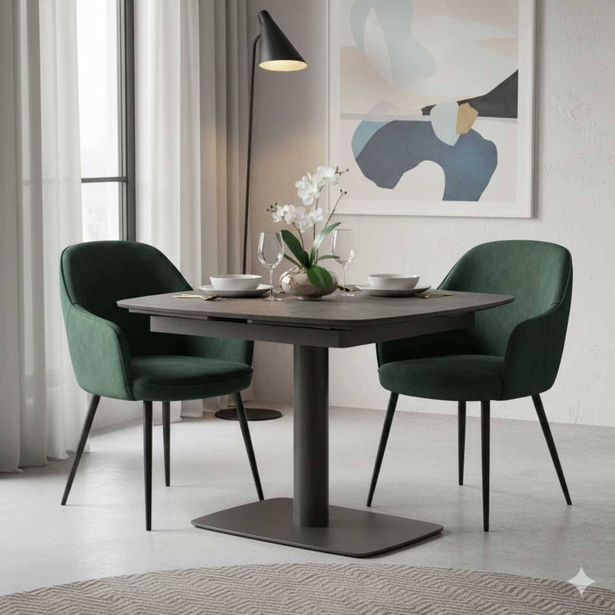 Table de Repas Allongeable Céramique Gris Anthracite - PIKAM - Image 2