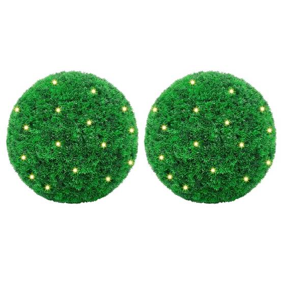 Boules de buis artificielles polyéthylène vert 35 x 35 x 35 cm, poids:2.1kg - PANGIVO - Image 1