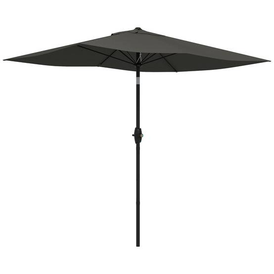 Parasol rectangulaire inclinable 2x3 m avec manivelle polyester - 290x200x248cm Aluminium Gris fr351 - Image 2
