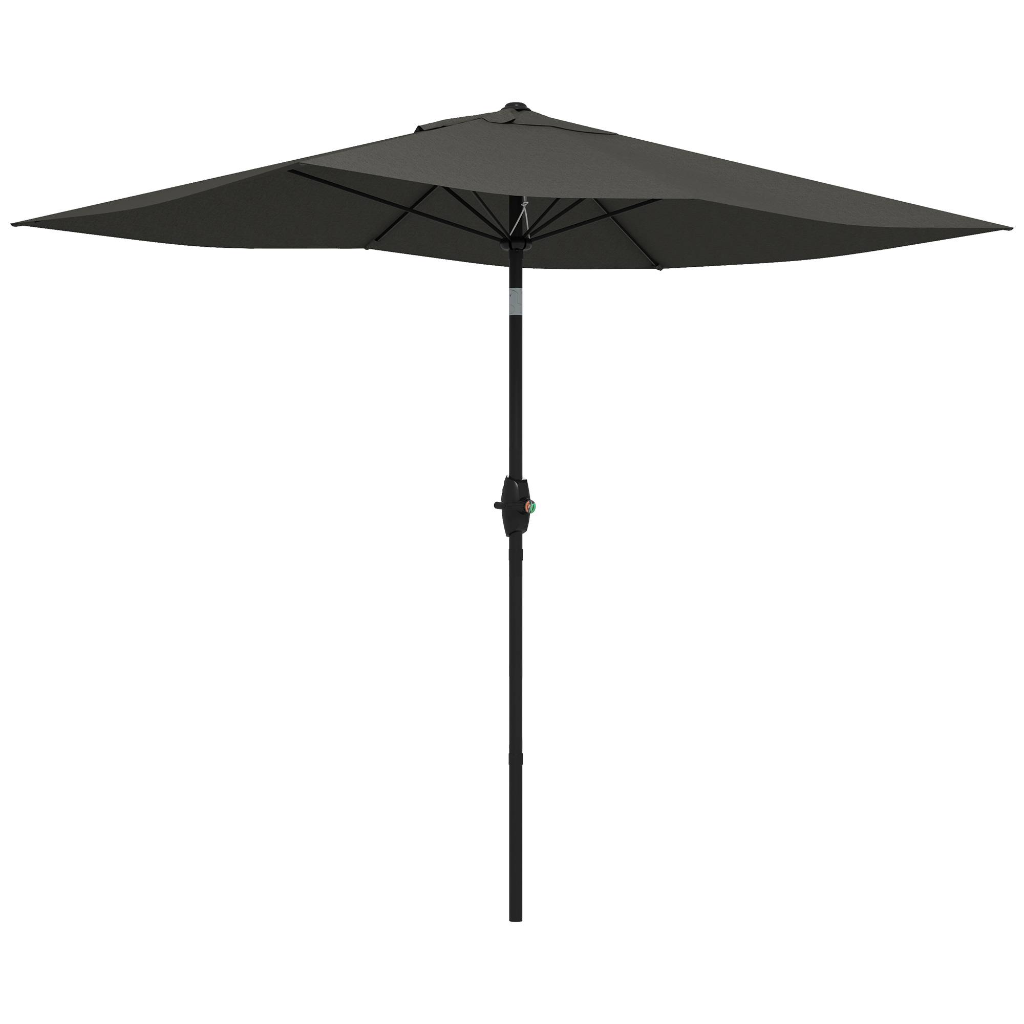 Parasol rectangulaire inclinable 2x3 m avec manivelle polyester - 290x200x248cm Aluminium Gris fr351 - Image 2