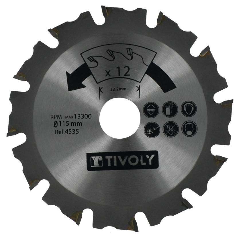 Tivoly - Disque à tronçonner de meuleuse pour bois TIVOLY, Diam.115 x 15 x 22.2 mm