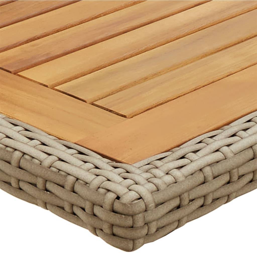 ComfortXL - Table de Jardin Étroite Beige 110x53cm, Plateau en Bois d'Acacia et Pieds en Résine Tressée – ComfortXL Outdoor Living - Image 5