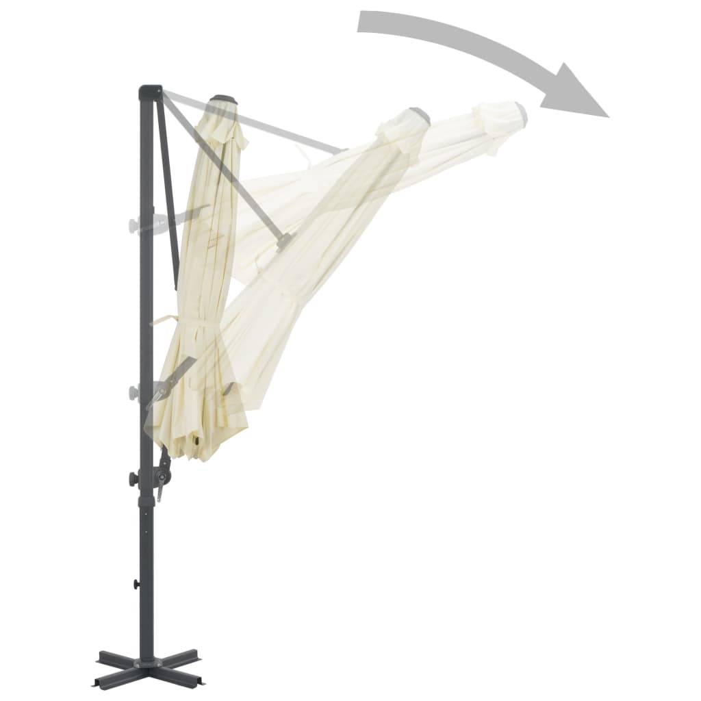 Helloshop26 - Parasol d'extérieur avec base portable diamètre 3 m sable - Image 4