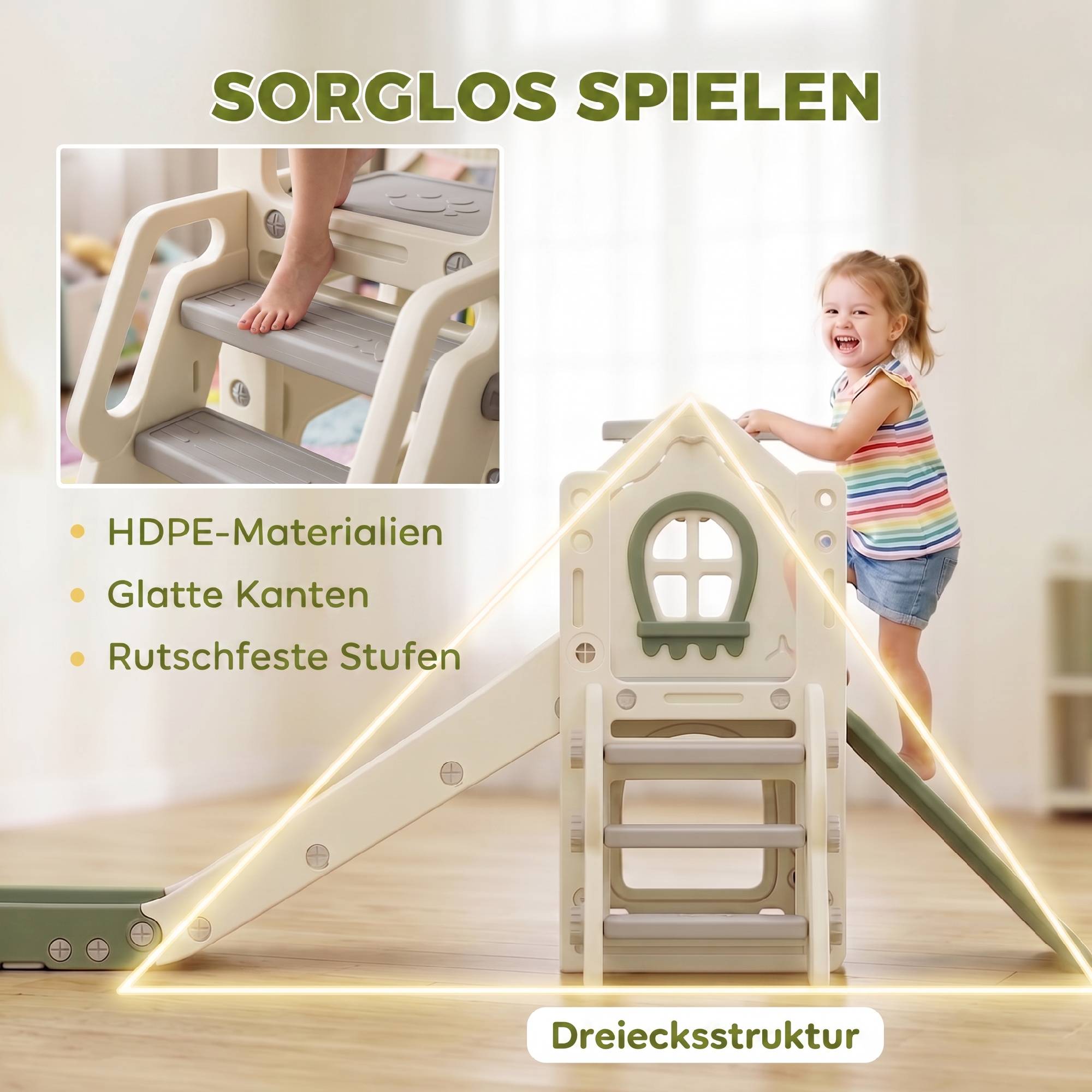 Toboggan pliable 4 en 1 pour tout-petits avec élément d'escalade, panier de basket, espace de rangement et ballon de basket pour enfants de 1 à 3 ans - Image 9