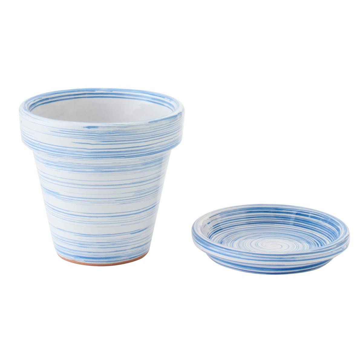 J-Line - Cache-Pot Avec Soucoupe "Julio" 21cm Bleu - Image 2