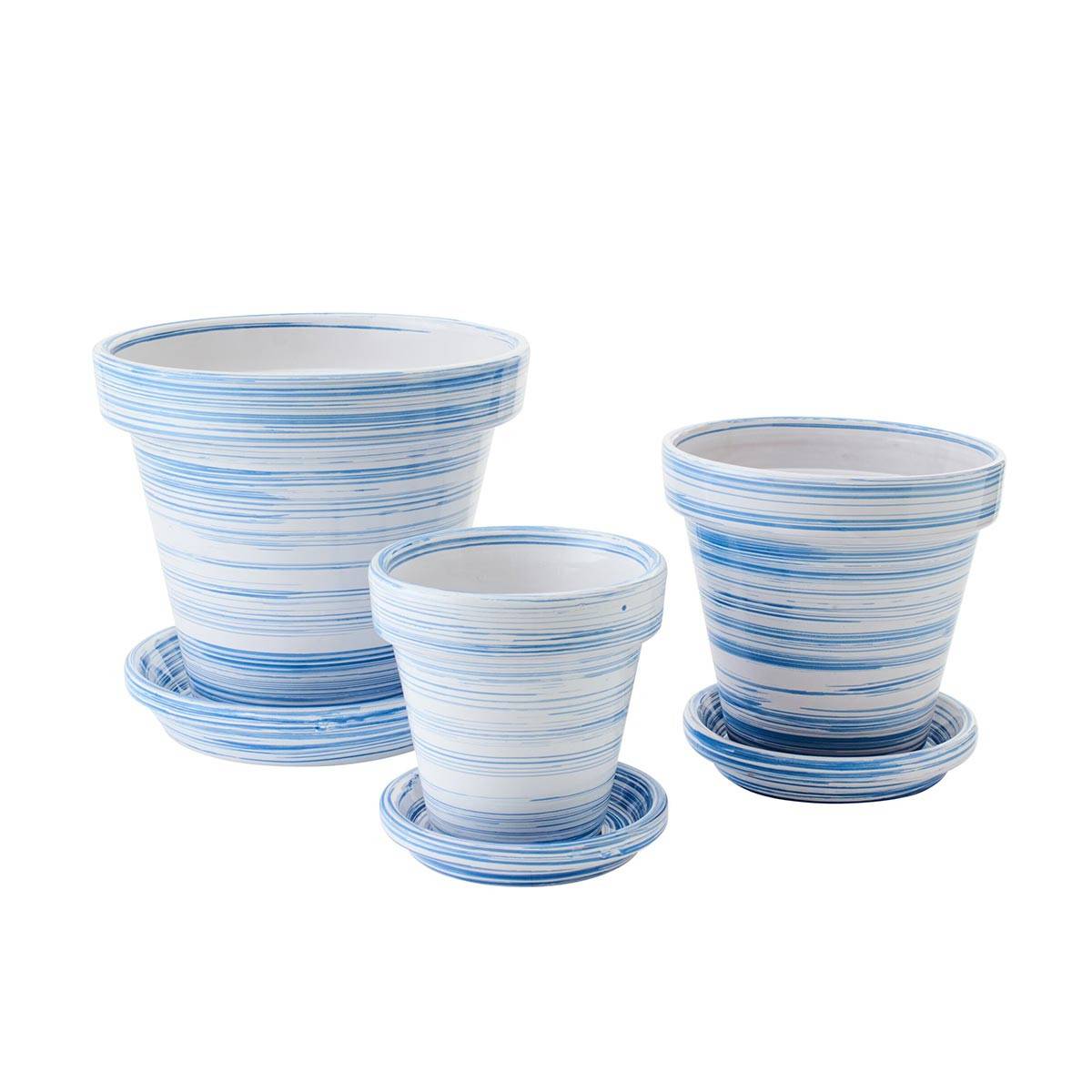 J-Line - Cache-Pot Avec Soucoupe "Julio" 21cm Bleu - Image 3