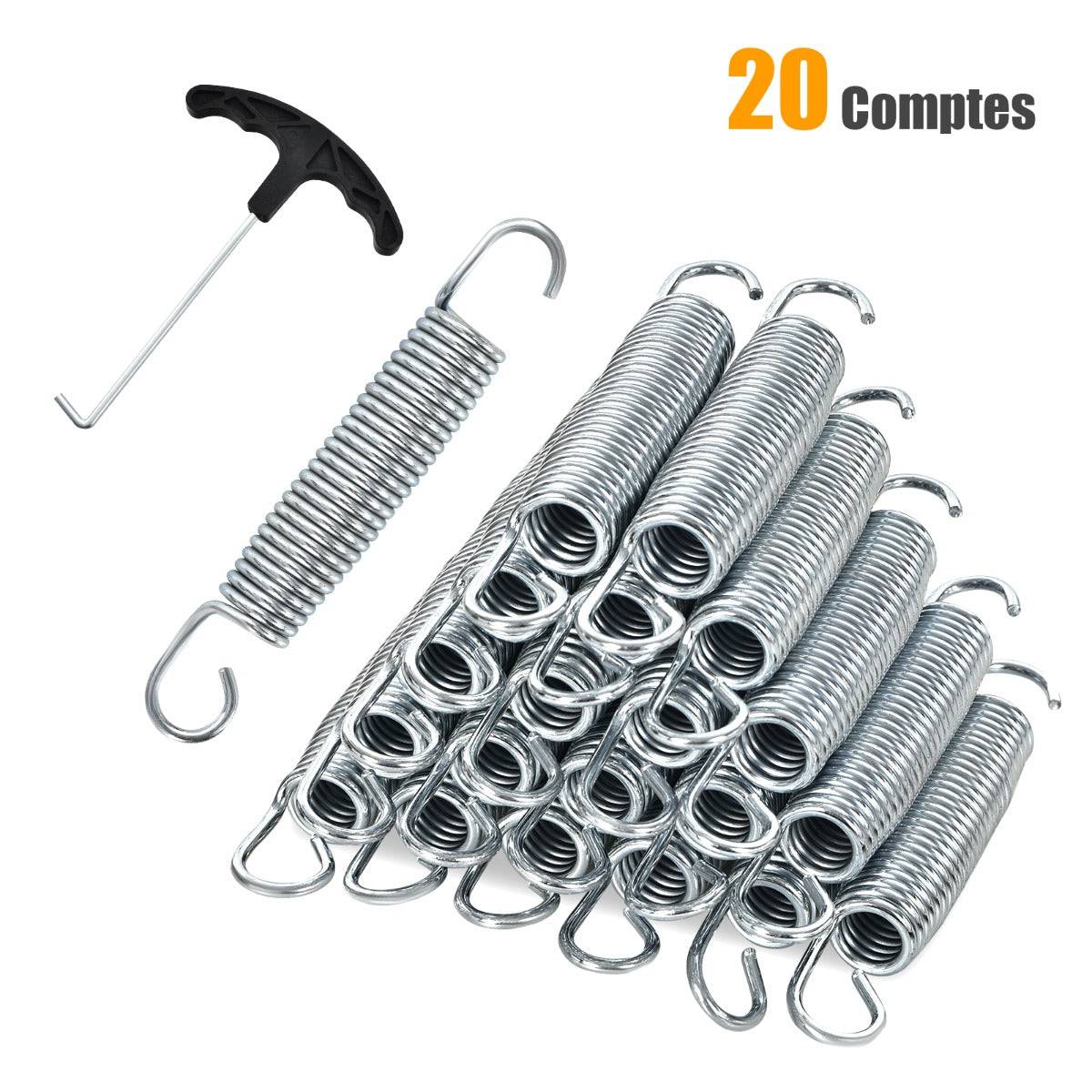 Helloshop26 - Lot de 20 ressorts de trampoline ressorts en acier galvanisé robuste de avec outil de traction en T 14cm - Image 1