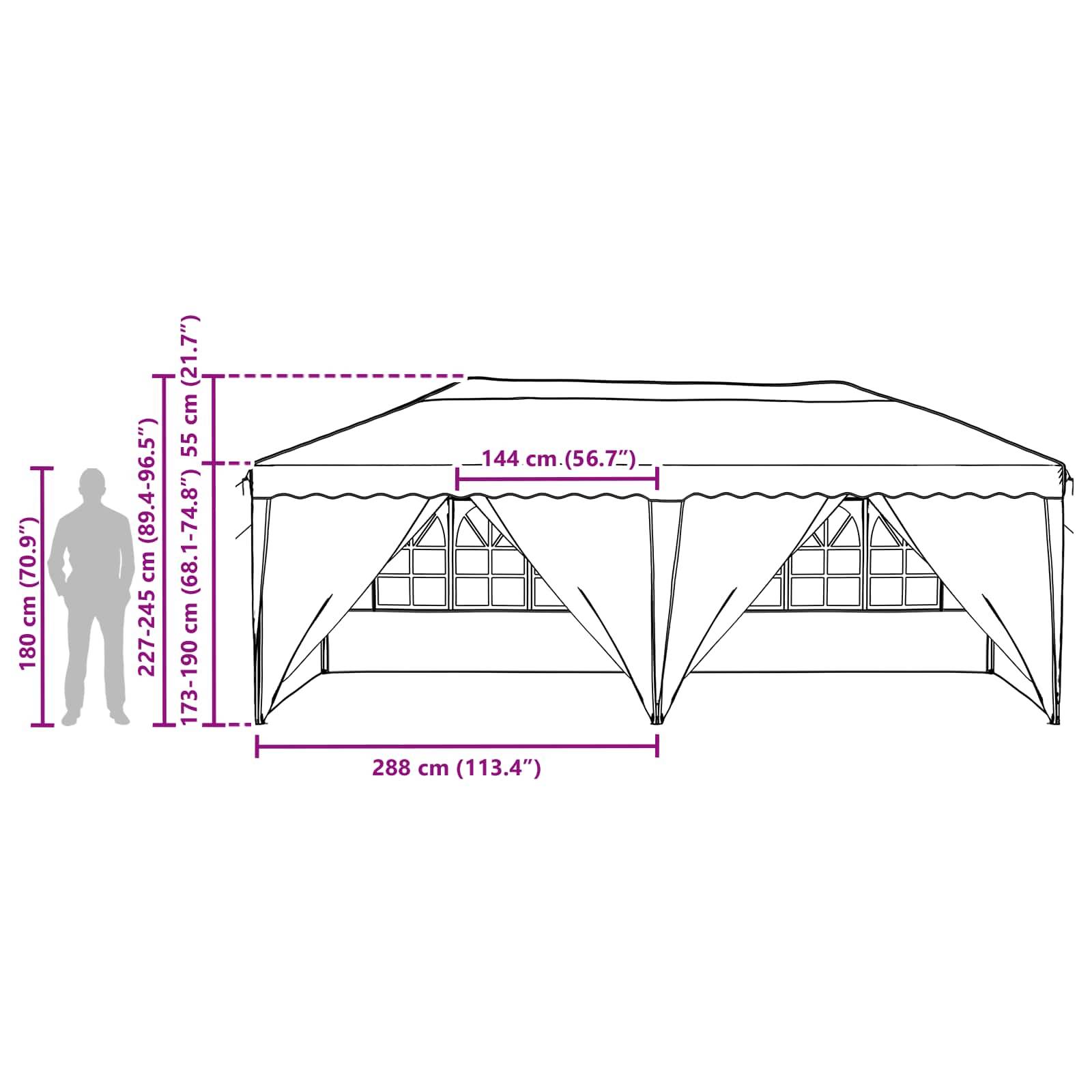 ComfortXL - Tente de réception Pop-up Acier pour grands événements Hauteur réglable 6x3m Crème - ComfortXL Outdoor Living - Image 10