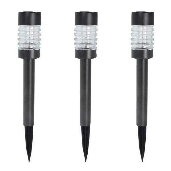 Lot de 3 lampes solaires LED blanc chaud - Noir - Image 3