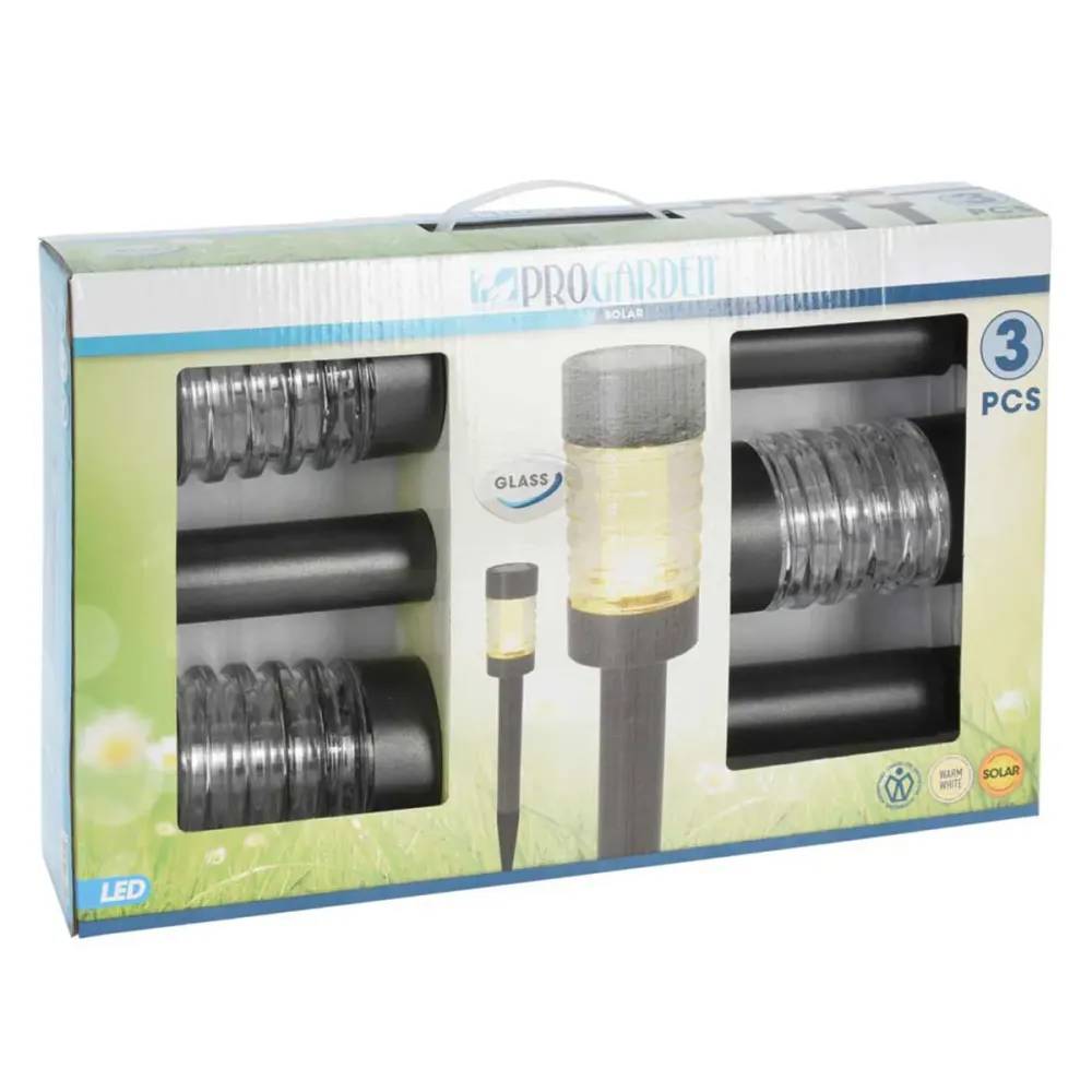 Lot de 3 lampes solaires LED blanc chaud - Noir - Image 4