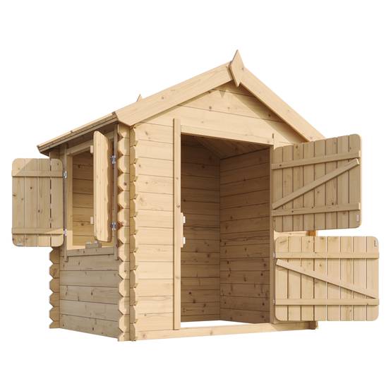 Timbela - Maison en bois pour enfants 112x146xH143 cm / 1.1 m² sans plancher - Maison de jeux pour l'extérieur - 19 mm d’épaisseur - Timbela M516-1 - Image 4