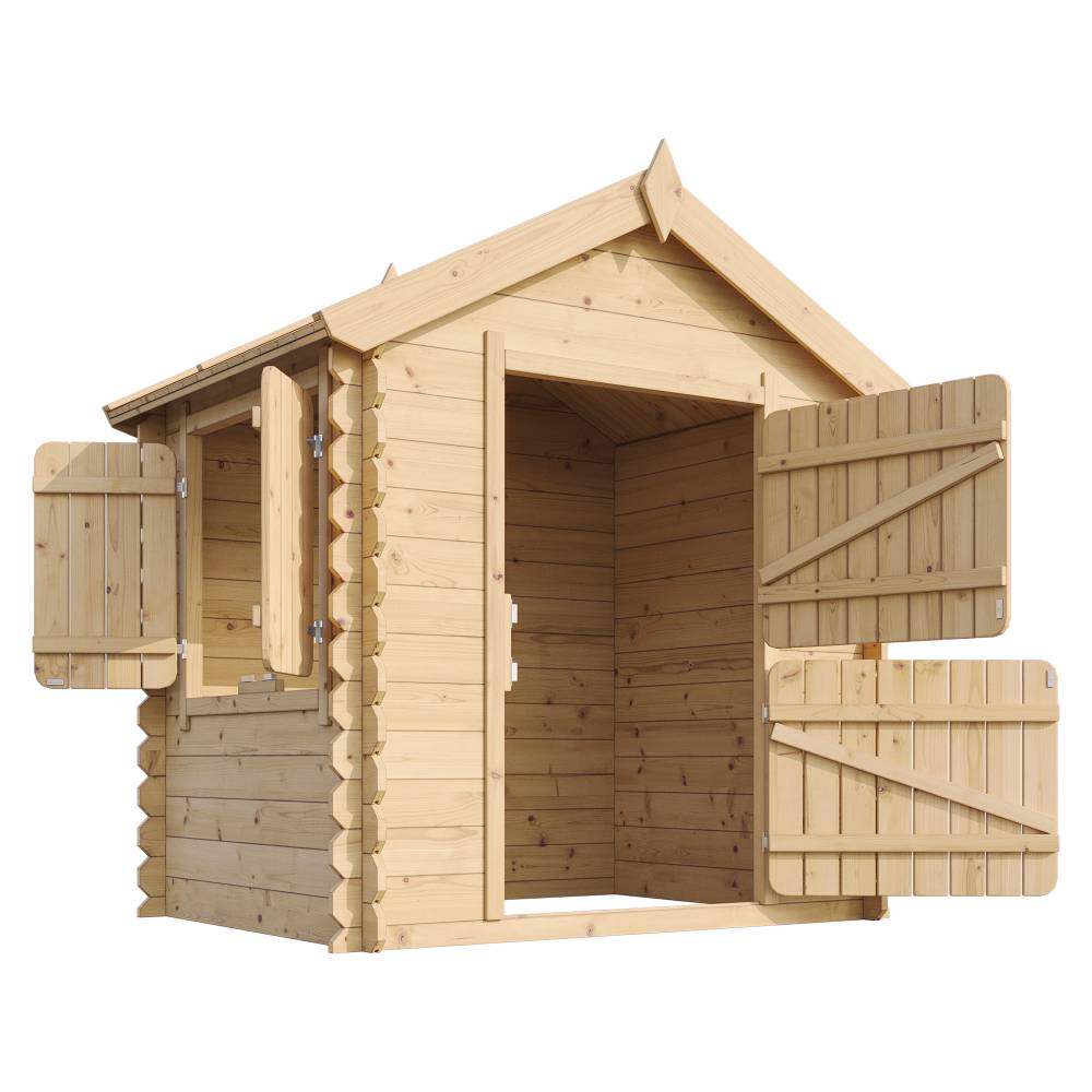 Timbela - Maison en bois pour enfants 112x146xH143 cm / 1.1 m² sans plancher - Maison de jeux pour l'extérieur - 19 mm d’épaisseur - Timbela M516-1 - Image 4