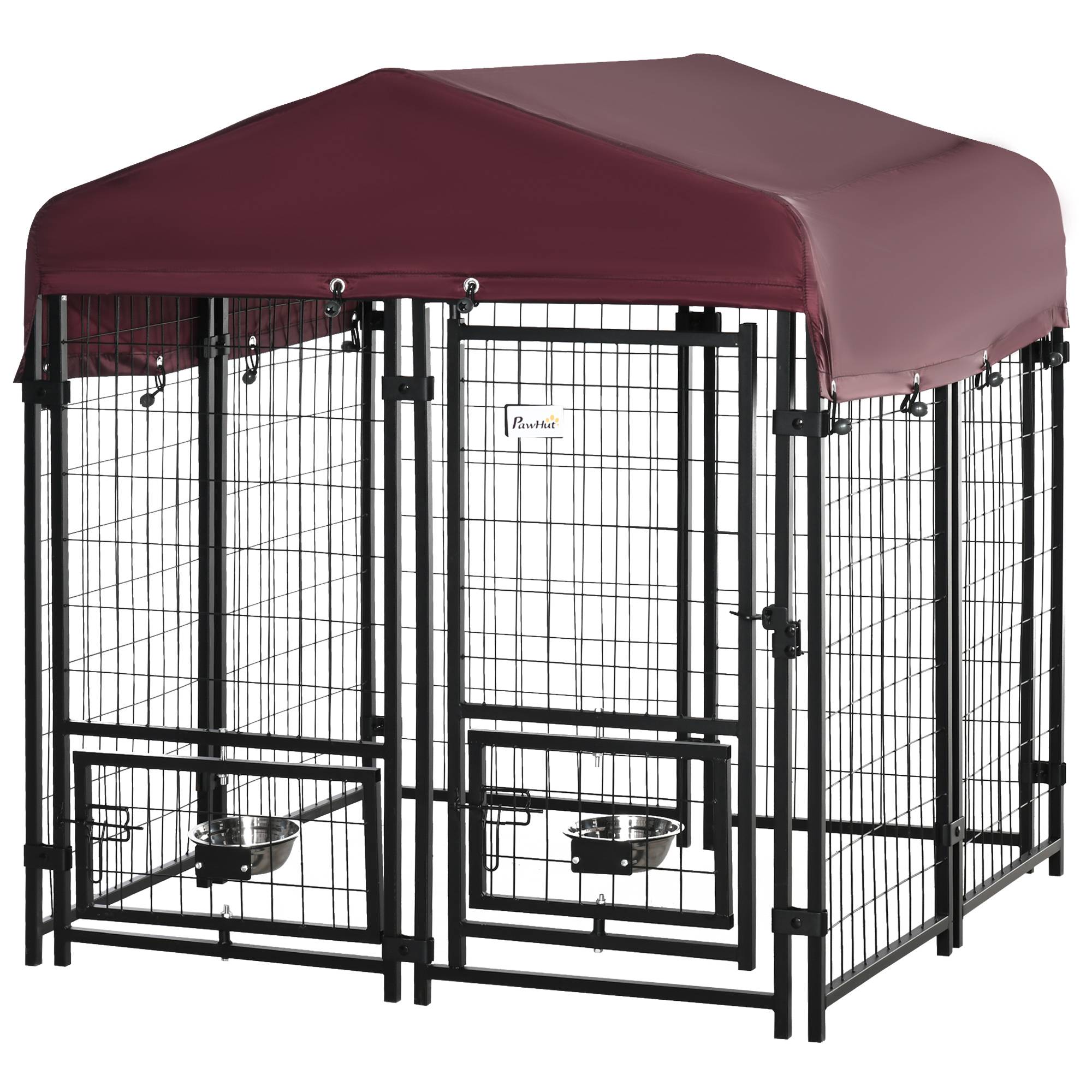Parc enclos pour chiots chiens acier extérieur toit imperméable 8 panneaux 120x120cm multi - ComfortXL Outdoor Living - Image 1